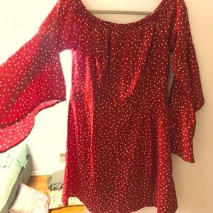 Red polka dot dress